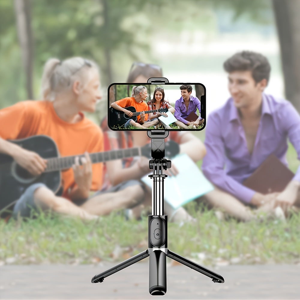 40-inch Retractable Mobile Phone Selfie Stick - Professional Floor Stand with Wireless Remote Control, 360° Rotation, Stable and Anti-shake