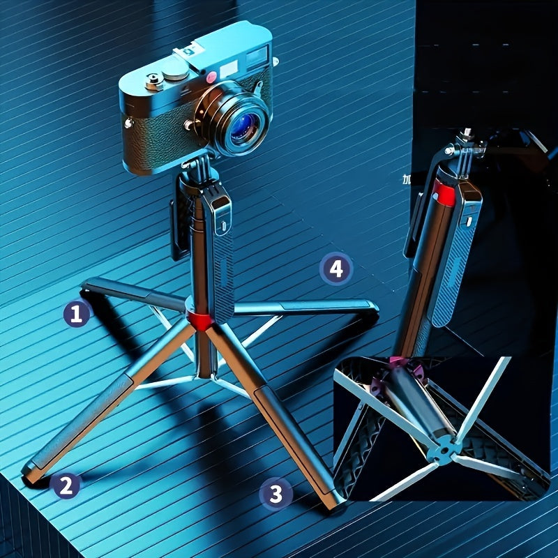 Universal 360° Selfie Stick Tripod with Anti-Shake & Phone Holder for Stable Shooting