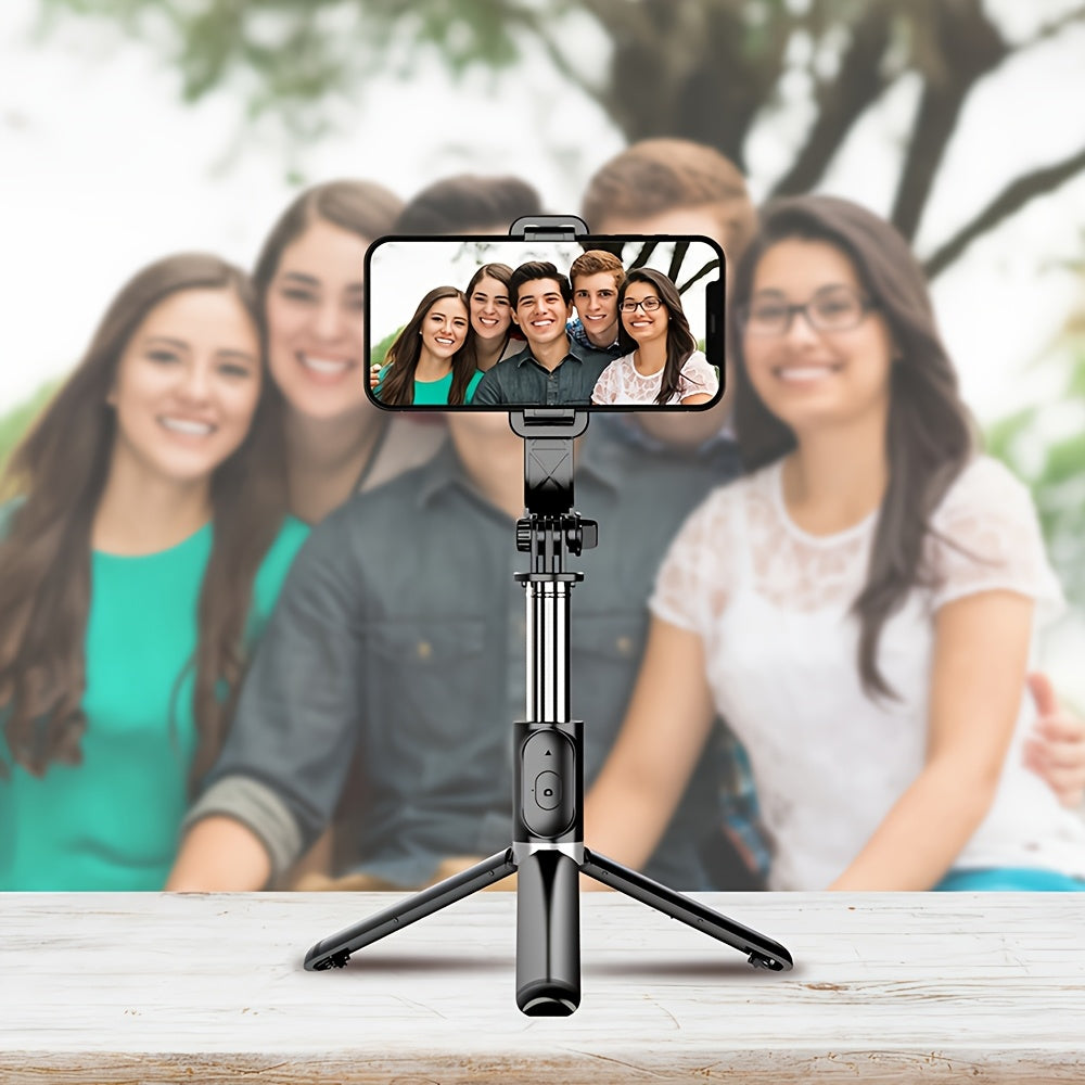 40-inch Retractable Mobile Phone Selfie Stick - Professional Floor Stand with Wireless Remote Control, 360° Rotation, Stable and Anti-shake