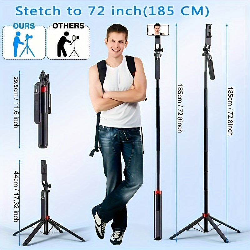 Universal 360° Selfie Stick Tripod with Anti-Shake & Phone Holder for Stable Shooting